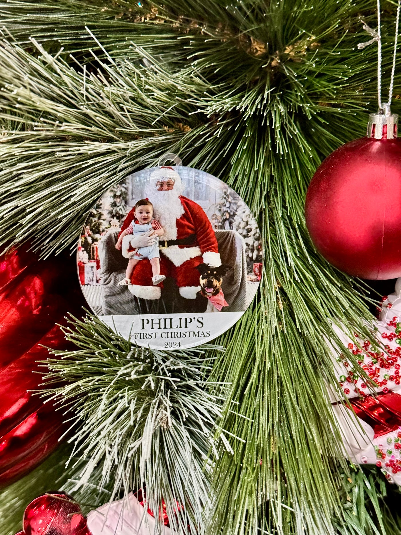 Baby’s First Christmas – Personalised Acrylic UV Printed Photo Bauble