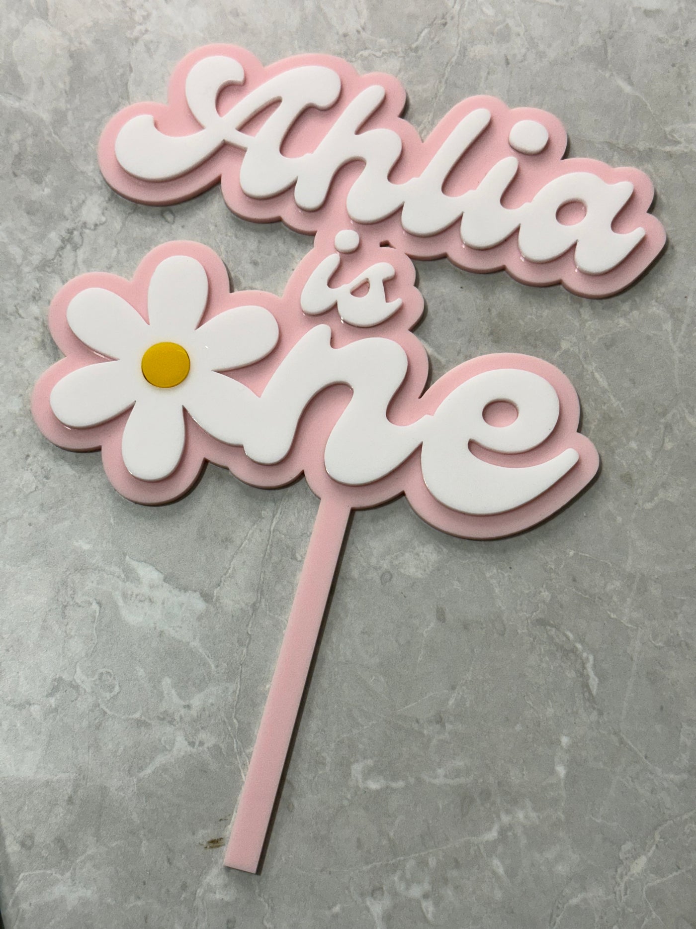 Flower First Birthday Cake Topper