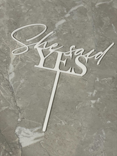 She Said Yes Cake Topper